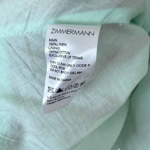 Zimmermann The Mae Cut-Out Floral Linen Mini Dress Size 1 - Picture 8 of 15